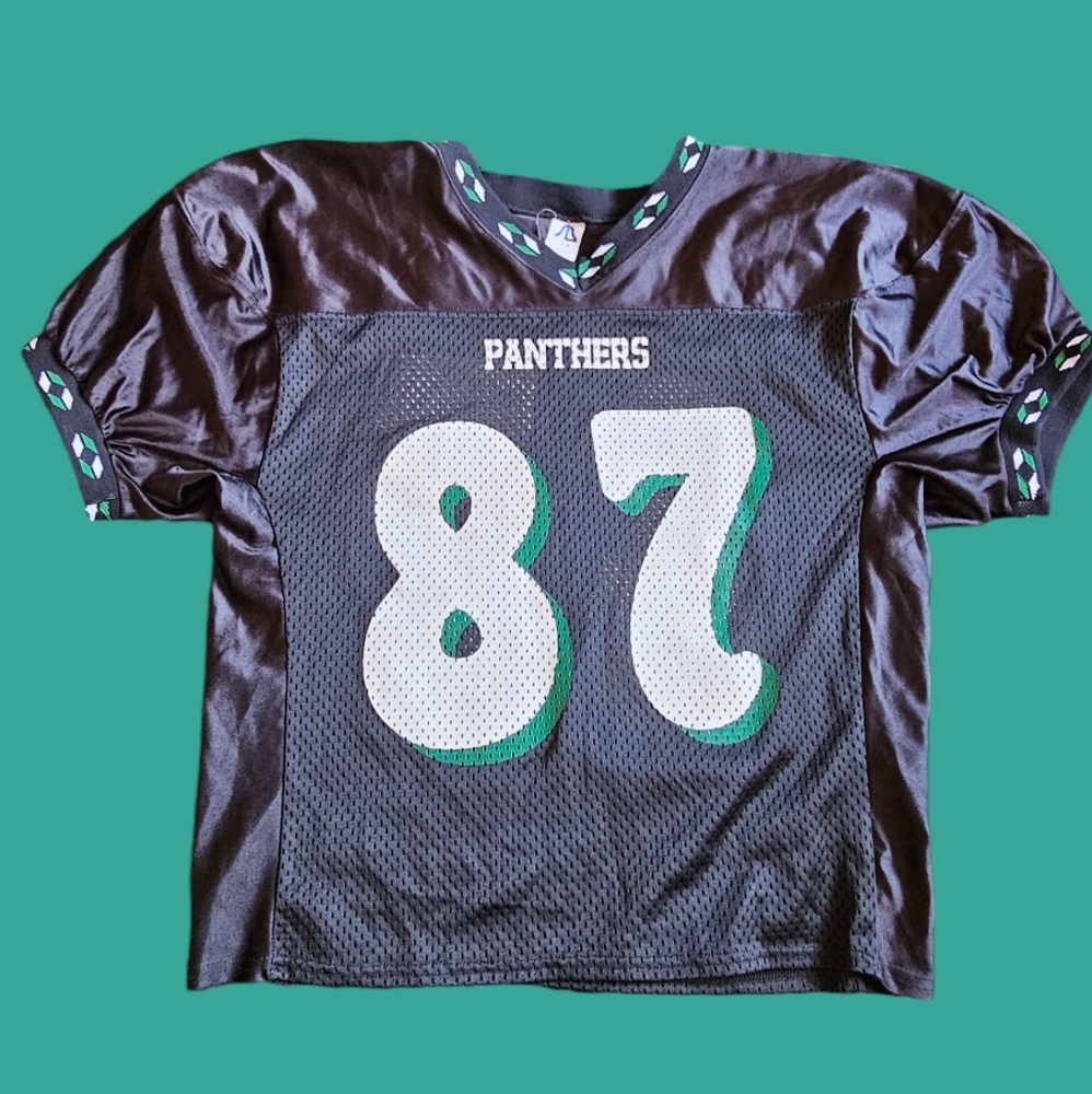 Panthers NFL T-shirt 87 black‎ womens size M SPORTS BELLE